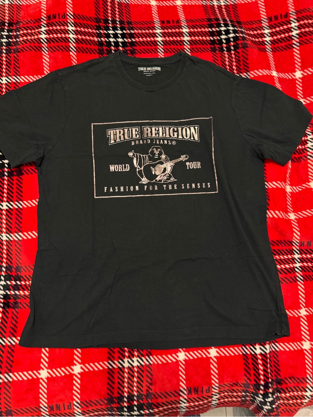 True Religion Black Graphic Logo Short Sleeve Tee